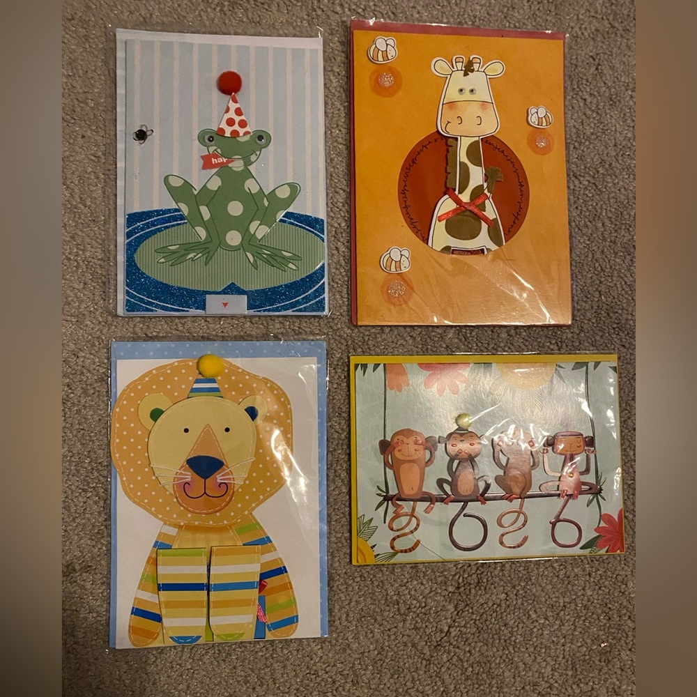Collection 4 (Adorable) Hand-Made Greeting Cards - Pretty Enough to Frame
